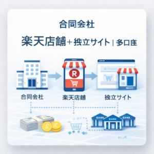合同会社 带楽天店舗+独立站|多口座